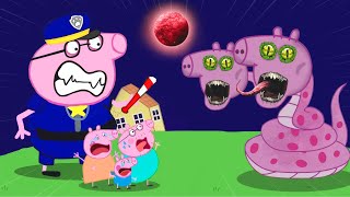 Zombie Apocalypse TwoHeaded Zombie Snake Attacks Peppa at the Hospital  Peppa Pig Funny Animation [upl. by Stricklan]