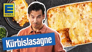 Vegetarische Kürbislasagne  Lasagne Rezept mit Kartoffeln [upl. by Catlin693]