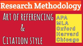 Art of referencing and citation styles for PhD thesis  Research praposal Research Paper [upl. by Aicened]