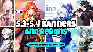 NEW UPDATE All Character Banners From Version 53 to 54 Along With Reruns  Genshin Impact [upl. by Alaehcim]