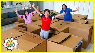 Box Fort Maze Ryans Mystery Playdate at Home Challenge [upl. by Tomlinson]