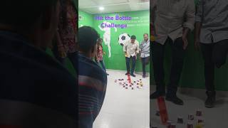 Hit the bottle challenge funfriday indoorgames teambuilding creativegames [upl. by Sibella]