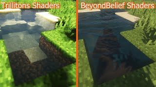 Minecraft  Trillitons Shaders vs BeyondBelief Shaders [upl. by Bussey]