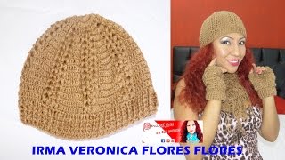 GORRO PARA DAMA TEJIDO A CROCHET Y GANCHILLO PASO A PASO [upl. by Newell]