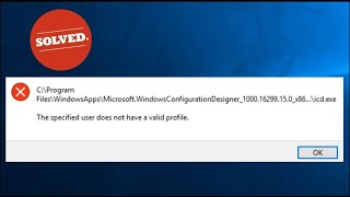 Fix Error The Specified User Does Not Have A Valid Profile In Windows [upl. by Conyers]