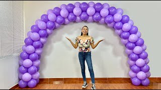 Como hacer un Arco de Globos sin Estructura  🎉 How to make balloon arch without stand 🎉 [upl. by Jansen311]