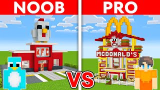 NOOB vs PRO MCDONALDS vs KFC House Build Challenge in Minecraft [upl. by Agripina]