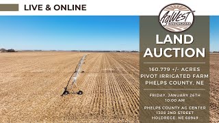 Land Auction  160779  Acre Pivot Irrigated Farm in Phelps County NE [upl. by Ahsirat]