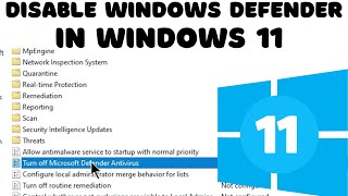 How to Disable Windows Defender in Windows 11 [upl. by Nnahteb244]