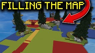 We filled the ENTIRE Bedwars Map Minecraft [upl. by Balling]