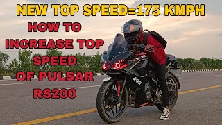 INCREASEING THE TOP SPEED OF PULSAR RS200🔥BY USING COUSTOM BUILD SPROKET💥NEW TOP SPEED175 KMPH [upl. by Suryt]