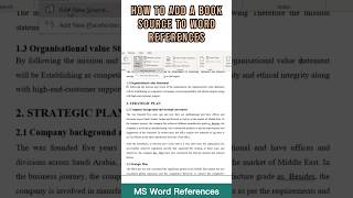 Add a book source in MS word references 📖 referencing citations academicwriting study [upl. by Haissi]