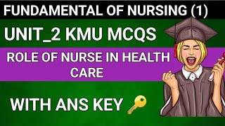 FON 🔥  CHAPTER 2  ROLE OF NURSE IN HEALTH CARE  MCQS [upl. by Yadnus]