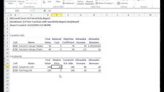 Interpreting Solver Sensitivity Report [upl. by Ailema]