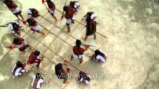 Bamboo dance to rhythmic beats in India [upl. by Nednyl]