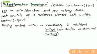 Transducer  Lecture 8  Potentiometer Resistive Transducer  POT [upl. by Soinotna463]