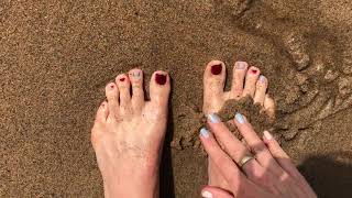 ASMR Sand toes water sounds [upl. by Damalus784]