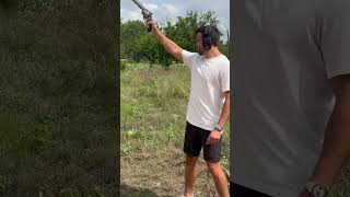 Brandon “Texas Plinking” showing he’s a manly man SampW 500 one handed [upl. by Tannenbaum]