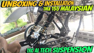 UNBOXING amp INSTALLING TRC AI TECH SHOCK 340mm FOR MY HONDA TMX 155 MALAYSIAN BUILD vlog 10 11 [upl. by Anselma95]