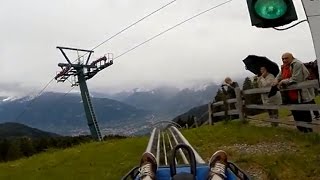 Alpine coaster Going downhill without using brakes  riding really fast fastest with no break [upl. by Jocko565]