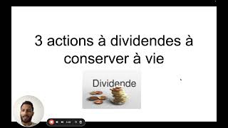 3 actions à dividendes à conserver à vie [upl. by Llerrehs]