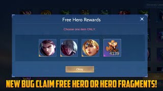 DONT MISS NOW NEW BUG CLAIM FREE HEROES OR HERO FRAGMENTS IN MOBILE LEGENDS 2023 [upl. by Yrailih235]