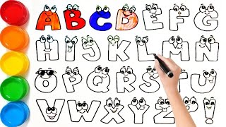 ABCDEFGHIJKLMNOPQRSTUVWXYZ  Easy Draw and Paint Alphabet A to z kids learning video AritriArts [upl. by Adranoel]