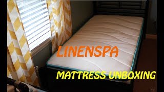 LINENSPA 8quot HYBRID MATTRESS UNBOXING FROM AMAZON [upl. by Millman]