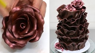 Easy WEDDING Cake Tutorial  Decorating with Modeling CHOCOLATE [upl. by Lorianna]