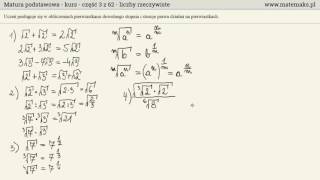 Matura podstawowa  kurs  część 3 z 62  działania na pierwiastkach [upl. by Crespi427]