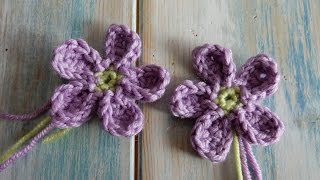 How to Crochet a Flower  version 4 [upl. by Enamrej]