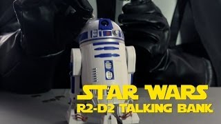 Star Wars R2D2 Talking Bank from ThinkGeek [upl. by Seroled735]