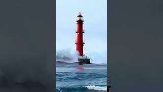 Unexpected Giant Wave Slams Lighthouse – Caught on Camera scaryocean oceanship ocean [upl. by Soilissav]