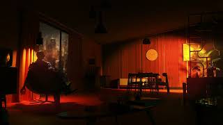 Noir Apartment Ambience  Smooth Jazz  Rain  Night [upl. by Lexi295]