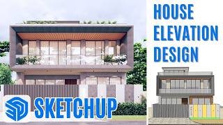 How to Design House in Sketchup  30x70 Feet House Design [upl. by Renzo]