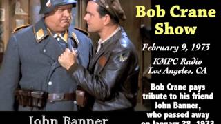 Bob Crane Pays Tribute to Hogans Heroes CoStar John Banner over KMPC Radio  Febrary 9 1973 [upl. by Riki]