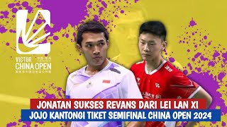 Semifinal Jonatan Christie Kalahkan Lei Lan Xi Dua Game Langsung Lolos Semifinal China Open 2024 [upl. by Oaht]