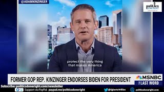 Fmr Republican Rep Adam Kinzinger has gone all in as he endorsed Biden and scorched Trump [upl. by Inoj891]