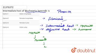 Intermediate host of Wuchereria bancrofti is [upl. by Ecraep]