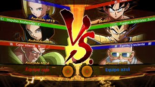 Androide N°18 y 17 y 16 Vs Goku y Vegeta y Maestro Roshi Dragon Ball Fighterz [upl. by Oeram]