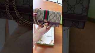 Unboxing My first GUCCI bag Ophidia GG Chain Wallet🤍 1 year ago  Claudyawongkar [upl. by Kazimir353]