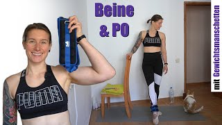 20 min Workout für BEINE amp PO mit Gewichtsmanschetten  DEUTSCH [upl. by Urdna307]