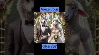 🐺🐑 Un loup qui se marie avec un mouton  💍❤️ humour drole animaux mariage loup mouton [upl. by Anhcar]