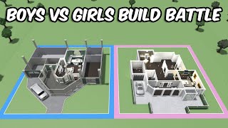 BOYS VS GIRLS HOUSE BUILD BATTLE in BLOXBURG [upl. by Aillicirp]