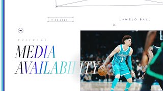 Hornets vs Celtics LaMelo Ball Postgame Media Availability  11022024 [upl. by Ynnij]