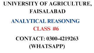 UAF MPhil amp PhD Test Preparation Class 6  UAF MPhil and PhD Admissions  Analytical reasoning [upl. by Alac]