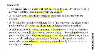 Sensitivity and specificity test for a disease [upl. by Palocz]