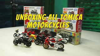 UNBOXING ALL TOMICA MOTORCYCLES  BONGKAR SEMUA DIECAST MOTOR MOTORAN😍 ‼ [upl. by Dagny]