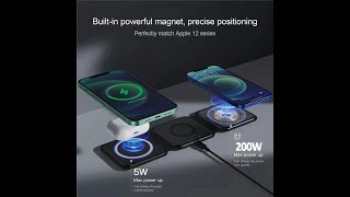 Magnetic Wireless Charger for iPhones  200W Fast Charging  AirPods amp Phone Charging Station [upl. by Atcliffe]