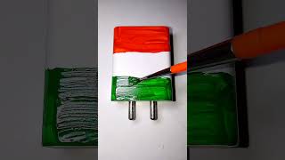 How to draw beautiful national flag on charger 🇮🇳art shots republicday [upl. by Axia]